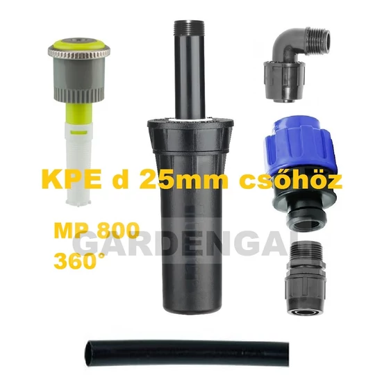 Hunter víztakarékos szórófej CSŐVÉG szett KPE d25 mm csőhöz  (MP 800 FIX 360° fúvókával)